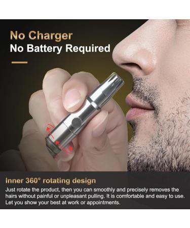 Manual Nose Hair Trimmer for Men Battery-Free Premium Stainless Steel Hair Remover Waterproof Painless - Buy Online on GoSupps.com