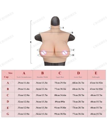 Crodres Realistic Breastplate - A-G Cup Drag Queen Fake Boobs for Transgender Cosplay | Crossdresser Enhancer - Buy Online on GoSupps.com