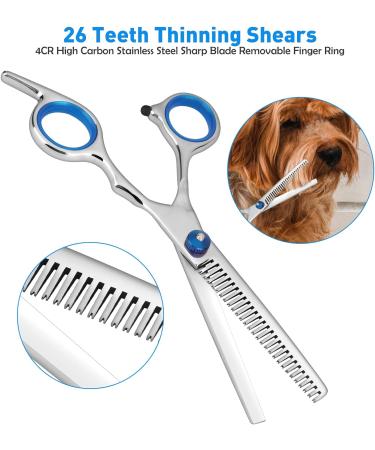 Premium Curved Dog Scissors - Stainless Steel Grooming Scissors for Dogs & Cats | Safety Round Pointed Design - Buy Online on GoSupps.com