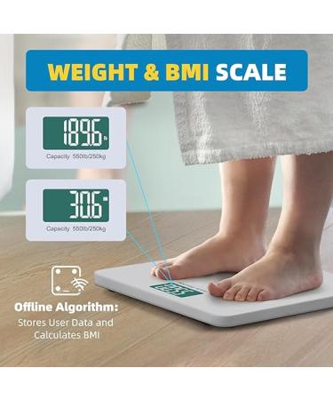 Lepulse Scale for Body Weight 550 lb Digital Bathroom Smart Scales - silver-white - Buy Online on GoSupps.com