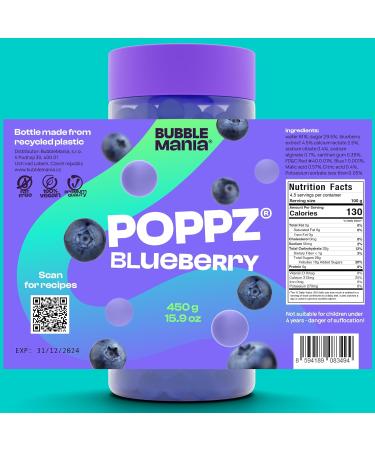 POPZ Popping Boba Fruit Pearls for Bubble Tea - Blueberry Bursting Tapioca Pearls | Bubble Mania 450g - Buy Online on GoSupps.com