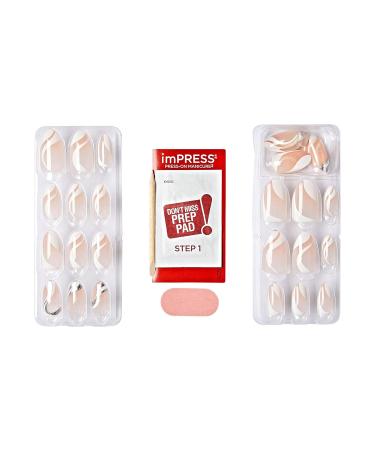 KISS imPRESS No Glue Mani Press On Nails - On My Mind White Almond Shape Medium Size Includes 30 Nails & Accessories - Shop Now Internationally - Buy Online on GoSupps.com