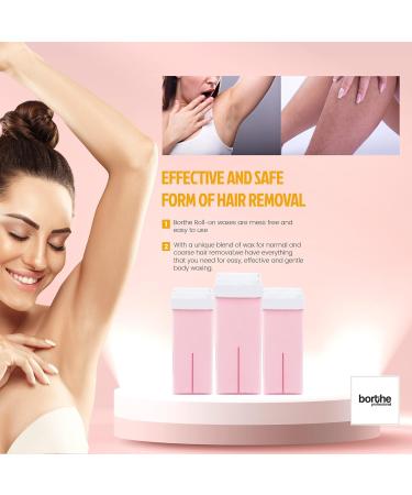 Kozmar Roll on Wax Cartridge - Hair Removal | Wax Cartridge | Wax Roll on | Depilatory Wax | Pack of 6 Refill x 100ml | Wax Cartridge Roller for Legs and Arms | For sensitive skin | Pink Powdered Titanium Pink Powdered - Buy Online on GoSupps.com