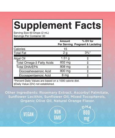 MaryRuth Organics Prenatal & Postnatal Omega-3 Liquid Drops - Orange - 2 Oz. | Essential DHA Supplement for Pregnancy and Nursing - Non-GMO Formula - Buy Online on GoSupps.com