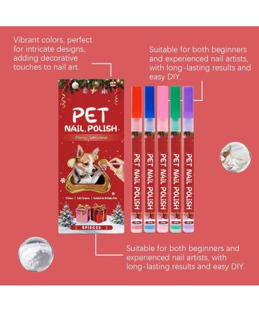 Set of 5 dog-safe nail polishes Waterproof and quick-drying Non-toxic grooming polish with vibrant colors for puppies kittens small and large breeds perfect for - Buy Online on GoSupps.com