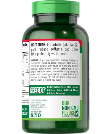 Nature's Truth Burpless Fish Oil 2400mg | 250 Softgels | 720 mg Omega 3 | Natural Lemon Flavor Pills | Non-GMO & Gluten Free Supplement - Buy Online on GoSupps.com