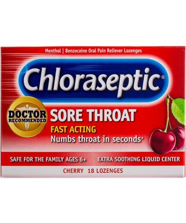Chloraseptic Sore Throat Spray Cherry 6 fl oz 1 Bottle Sore Throat Lozenges Cherry 18 Count Cherry + Sore Throat Cherry 6 Fl Oz (Pack of 1) - Buy Online on GoSupps.com