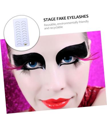 FOMIYES 10Pairs Fake eyelashes Natural Fake Lash dramatic eyelashes carnival makeup supplies masquerade makeup accessories Fake Lashes artificial fiber white fluffy Stickers Miss - Buy Online on GoSupps.com