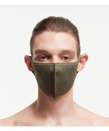 LOOKA Protective Fashion Air Mask - Washable Reusable Comfortable | Long Lemon Logo Khaki (Medium) - International Shipping Available - Buy Online on GoSupps.com