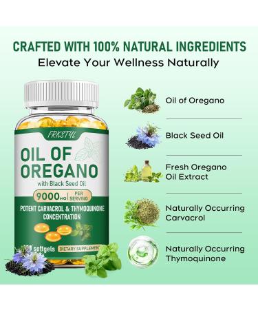 FRKSTYL Oil of Oregano with Black Seed Oil 120 Capsules 2-in-1 Organic Oregano Capsules Supplement with High Carvacrol & Thymoquinone Non-GMO for Immune Support Digestive Health Antioxidant (1 Pack) - Buy Online on GoSupps.com