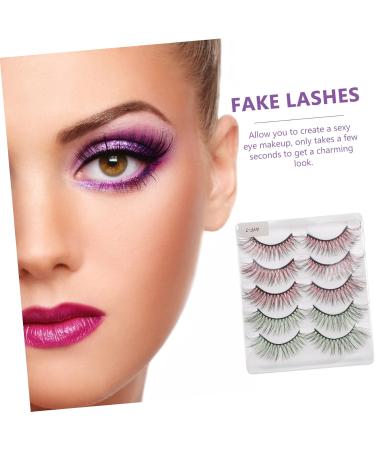 FOMIYES 10 Pairs Colored False Eyelashes Faux Lashes Party Eyelashes Eye Makeup Tools Fake Eyelash False Eye Lashes Makeup Eyelashes Fake Lashes False Lash Set Halloween 5d Imitation - Buy Online on GoSupps.com