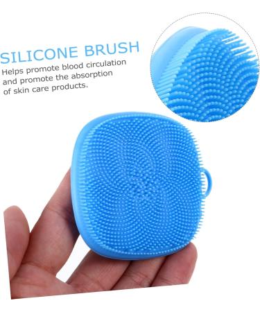 Ipetboom Face Scrub Brush Cleansing Brush Bath Brush Silica Gel Beauty Silicone Face Brush 7x7cm Blue - Buy Online on GoSupps.com