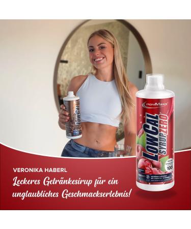 IRONMAXX LOWCAL SYRUP Zero - Sugar-Free Cherry Beverage Concentrate 1000ml | 1:100 Mixture with L-Carnitine & Magnesium | Healthy Low-Calorie Drink - Buy Online on GoSupps.com