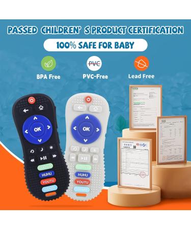 2 Pack Silicone TV Remote Teething Toys for Babies 0-12 Months - Safety Tested Infant Chewing Toys in Black & White - Buy Online on GoSupps.com