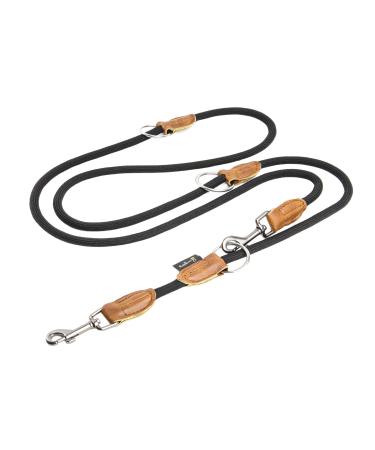 Rudelk nig dog leash 2.25m - For large & medium-sized dogs - 3-way adjustable leash in black 225 x 1.2cm Modern