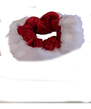 Pritties Accessories Christmas Red Velvet and White Fur Trim Hair Scrunchie Bobble Elastic Hair Band - Buy Online on GoSupps.com