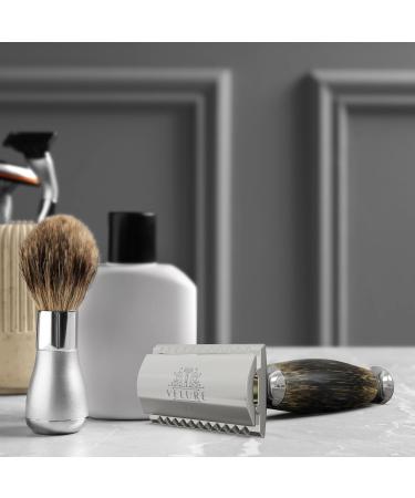 Velure Safety Razor - Premium Double Edge Razor for Men & Women | Quality Shaving with Wooden Handle & 10 Platinum-Coated Blades - Buy Online on GoSupps.com