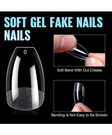 Buy Tomicca Ballerina Short Nail Tips - 192 Gel Full Cover & Acrylic Tips 12 Sizes Pre-shaped Half Matt Finish - Buy Online on GoSupps.com