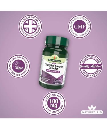 Natures Aid Vegan Digestive Enzyme Complex with Betaine HCl 60 Tablets - Buy Online on GoSupps.com