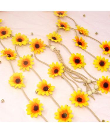 Bohemia Flower Headband - Adjustable Sunflower Hair Wreath for Festivals and Bridal Wear - Buy Online on GoSupps.com