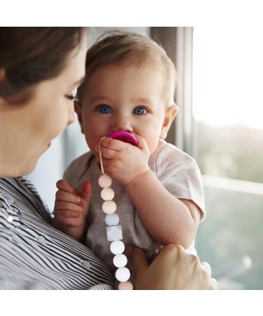 Silicone Pacifier Clips for Boys & Girls | 2-Pack Dummy Holder & Chain | Ideal Baby Shower Gift - Buy Online on GoSupps.com