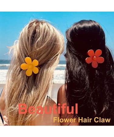 8Pcs Hair Claw Clips Matte Flower Hair Clips Strong Hold Hair Jaw Clamps for Medium Thick Hair Non Slip Big Hair Accessories for Women and Girls (8 Colors) - Buy Online on GoSupps.com