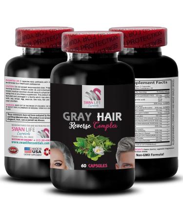 Biotin color enhancing - GRAY HAIR REVERSE - restore vibrancy hair care solution renew hair color color restoration hair tone improvement age-defying hair vibrant hair color 1Bot 60Caps