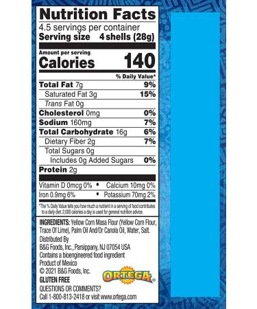 Ortega Mini Taco Slider Shells Yellow Corn 4.4 oz - 18 Count - Buy Online on GoSupps.com