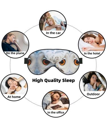 SSIMOO Snowy Owl Eyes Print Eye Mask - Ultra-Soft Light-Blocking for Ultimate Comfort & Sleep - International Shipping Available - Buy Online on GoSupps.com