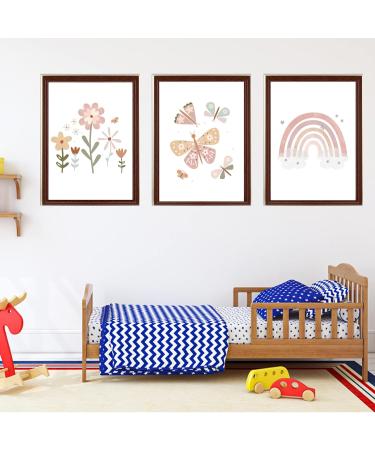 Encuryna 3 Set Poster f r Kinderzimmer 40x30 cm Regenbogen Schmetterlinge & Blumen Wandbilder ohne Rahmen Dekoration f r Baby- und M dchenzimmer - Buy Online on GoSupps.com