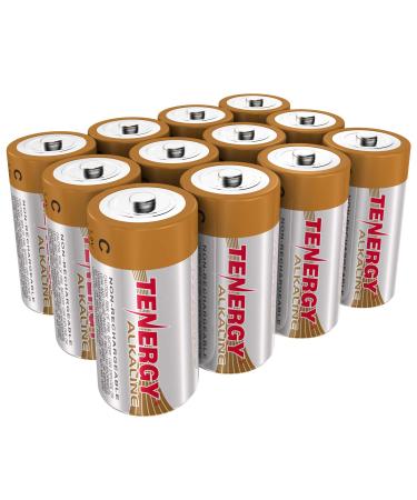 Tenergy 1.5V C Alkaline LR14 Battery, High Performance C Non-Rechargeable Batteries for Clocks, Remotes, Toys & Electronic Devices, Replacement C Cell Batteries, 12 Pack 12 Count (Pack of 1)