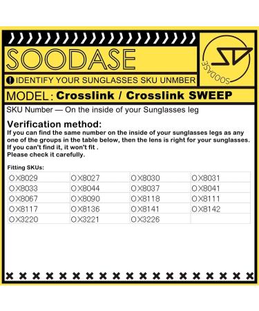 SOODASE Replacement Lens Frame for Oakley Crosslink Glasses - Yellow Quality Lenses & Legs - International Shipping Available - Buy Online on GoSupps.com