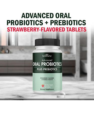 Oral Probiotics Supplement with Prebiotics - Supports Healthy Teeth Gums Mouth and Fresh Odorless Breath for Adults - Strawberry Flavored Chewable Dental Probiotic (60 Tablets 60 Day Supply) - Buy Online on GoSupps.com