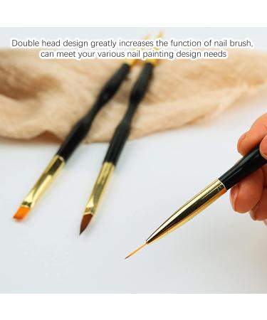 3Pcs Double Ended Nail Art Brushes for Manicure Tool - Acrylic and UV Gel Liner Brush - Buy Online on GoSupps.com