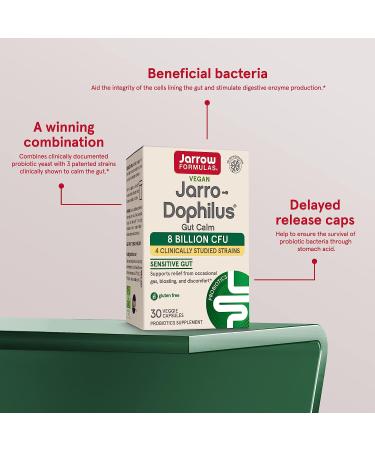 Jarrow Formulas Jarro-Dophilus Gut Calm - 30 Veggie Caps for Digestive Support - Buy Online on GoSupps.com