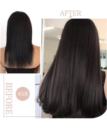 hair extensions Wire Hair Extensions Real Human Hair Wire Hair #1B Silky Straight Human Hair Extensions One Piece Wire Hair Extensions with 5 Clips with Fish Line best tape in hair extensions(16 Inch 16 Inches 1b - Buy Online on GoSupps.com
