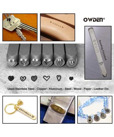 OWDEN Jewelry Metal Stamps Set - 6pcs Heart Design Stamps, Steel Punch for Jewelry Making - Buy Online on GoSupps.com