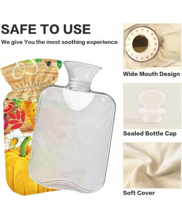 Naanle Thanksgiving Maple Leaves Heat Bottle - 1L Hot Water Bottle for Bed & Hand/Foot Pain Relief | Heat & Cold Therapy - Buy Online on GoSupps.com