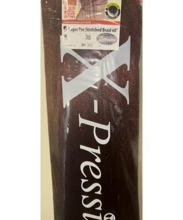 New NEW 60 INCH XPRESSION LAGOS BRAID PRE-PULLED PRE-STRECHED Hair Extension 60 2 In A Pack (Colour 35 Dark Auburn/Mahogany Blonde) Heat Resistant Tangle Free Dark Auburn 1 - Buy Online on GoSupps.com