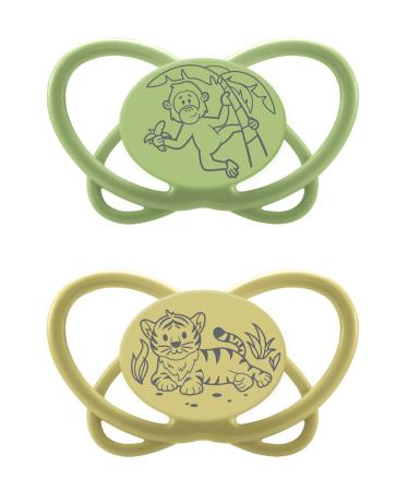 Nip Schnuller Green My Butterfly: pacifier from sustainable raw materials extra flat suction part silicone still -friendly & jaw -friendly.Green size 1 (0-6 months) Green size 1 (0-6 months) green