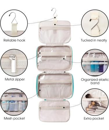 Narwey Hanging Travel Toiletry Bag - Women's Cosmetics Makeup Organizer Teal (Large) - Buy Online on GoSupps.com