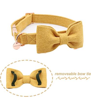 Dogwong Yellow Dog Collar with Removable Fly | Adjustable & Comfortable Collar for Small to X-Large Dogs | Perfect Gift for Dog Lovers - Buy Online on GoSupps.com