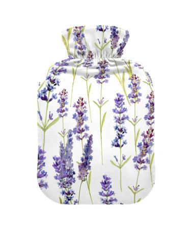 Hot water bottles with cover lavender flowers hot water bag for pain relief pregnant women water heating pad 2 liters