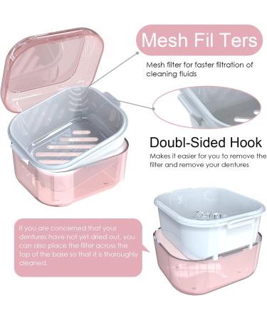 Argomax Pink Dentistry Prosthesis Box - Durable Denture Case with Sieve for Cleaning & Storage | Transparent Design - Buy Online on GoSupps.com