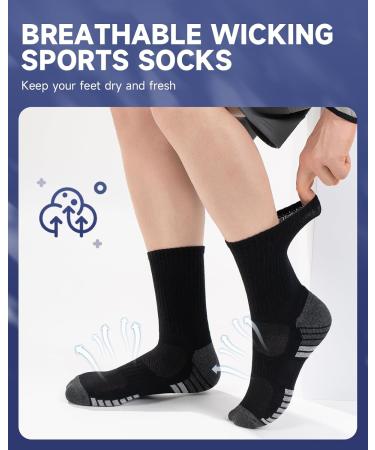 Benirap Cotton Sports Socks for Men & Women | Hiking Running & Bike Socks (6 Pairs) | Breathable Reinforced Design - Sizes 35-50 - Buy Online on GoSupps.com