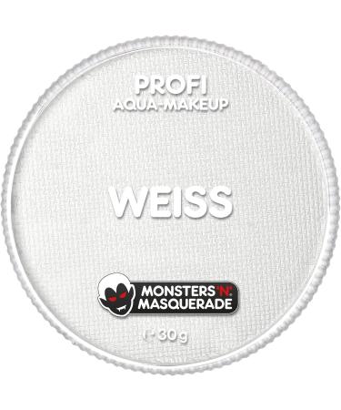 Monsters'n Masquerade - Profi Aqua Schminke Weiss 30G |Water-based face and body make-up |Make-up theater m atmosphere Face color children