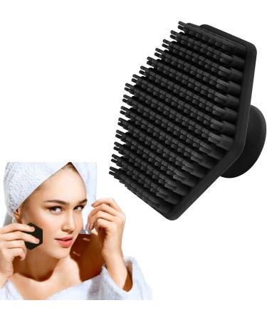 Silicone Face Cleansing Brush | Face Scrubber Exfoliator with Handle | Rubber Face Scrubber | Face Wash Brush | Facial Cleansing Brush | Handheld Face Exfoliator Brush for Women Black - Buy Online on GoSupps.com