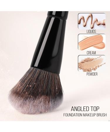 Buy KINGMAS Double-ended Foundation Makeup Brush - Angled/Round Top for Blending Liquid & Powder - Best Contour Brush for Concealer & Blush (Black) - International Shipping Available - Buy Online on GoSupps.com