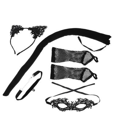 HONMEET 1 Set cat tail headband props tail masquerade eye cover Cloth