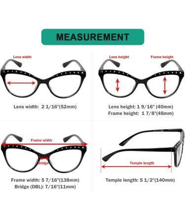 Buy Eyekepper 4-Pack Cat-Eye Reading Glasses for Women - Rhinestone Readers +2.75 - Stylish & Colorful - Buy Online on GoSupps.com